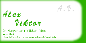 alex viktor business card